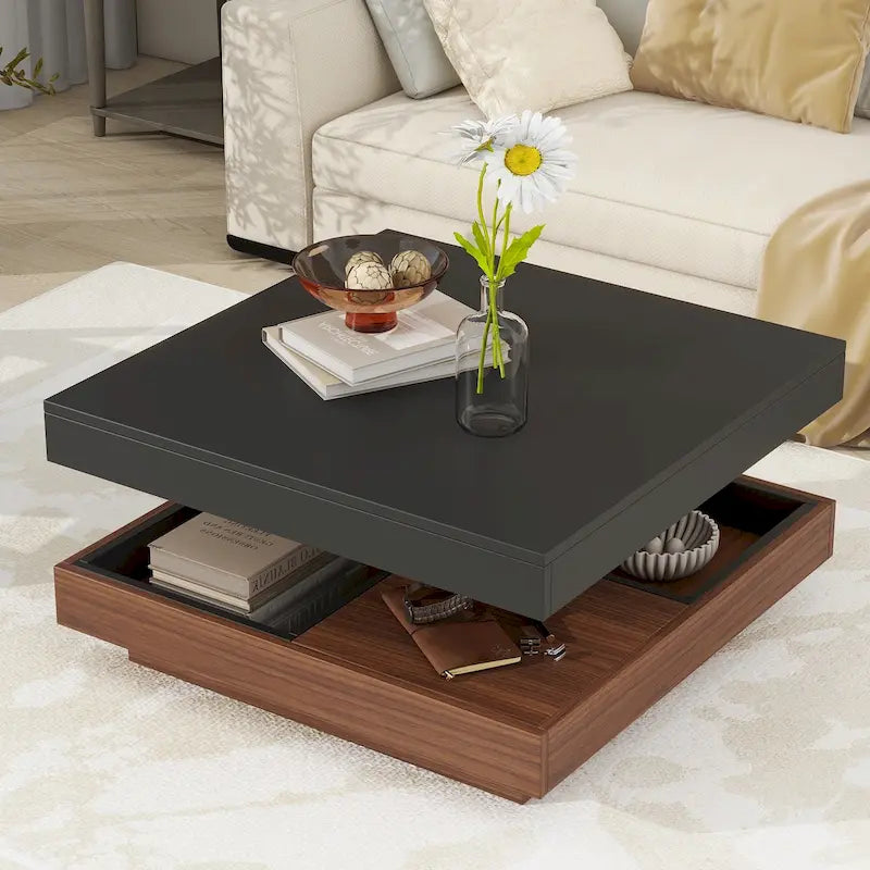 Table basse rotative carrée moderne