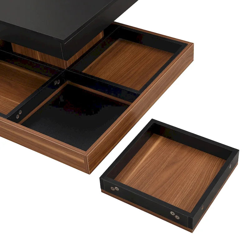 Table basse rotative carrée moderne