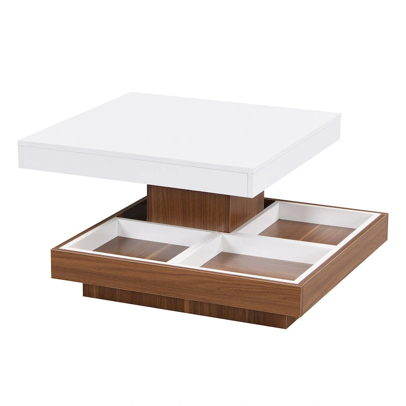 Table basse rotative carrée moderne