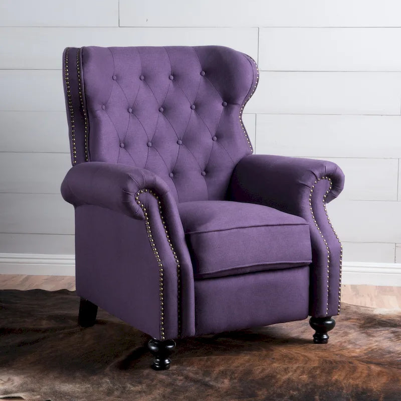 Fauteuil inclinable à dossier capitonné et accoudoirs arrondis, profitez d'un confort cocooning