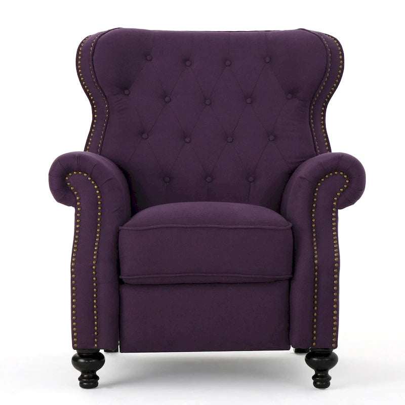Fauteuil inclinable à dossier capitonné et accoudoirs arrondis, profitez d'un confort cocooning
