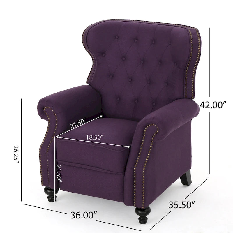 Fauteuil inclinable à dossier capitonné et accoudoirs arrondis, profitez d'un confort cocooning