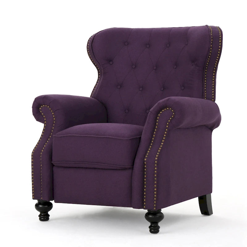 Fauteuil inclinable à dossier capitonné et accoudoirs arrondis, profitez d'un confort cocooning