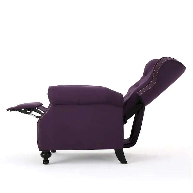 Fauteuil inclinable à dossier capitonné et accoudoirs arrondis, profitez d'un confort cocooning