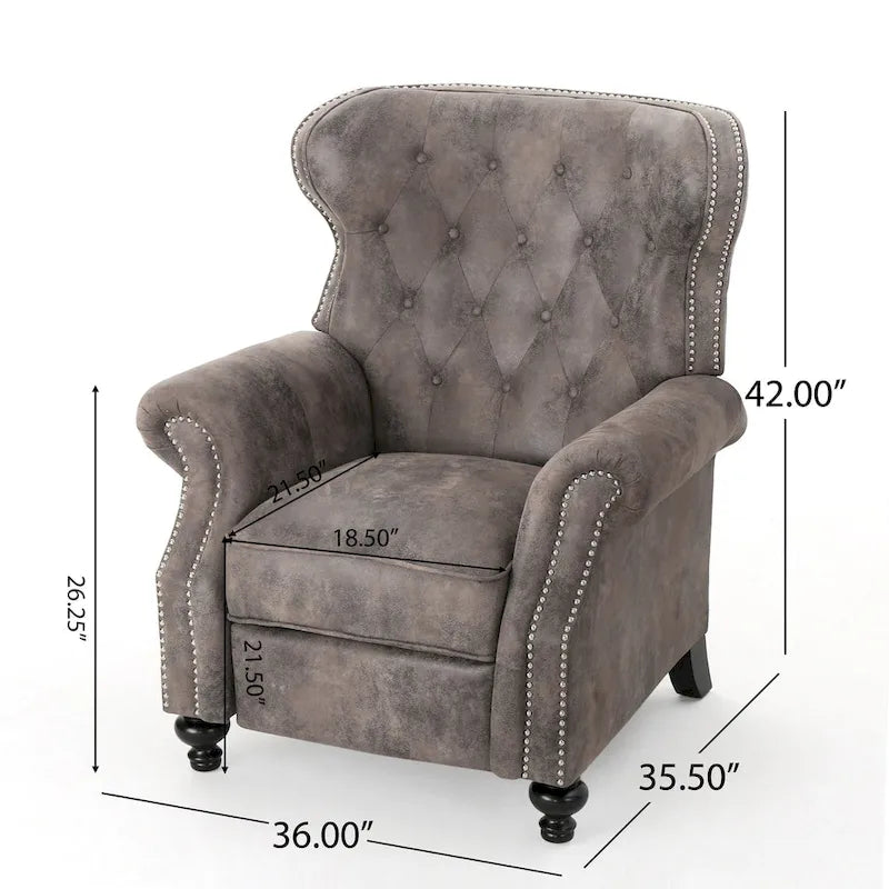 Fauteuil inclinable à dossier capitonné et accoudoirs arrondis, profitez d'un confort cocooning