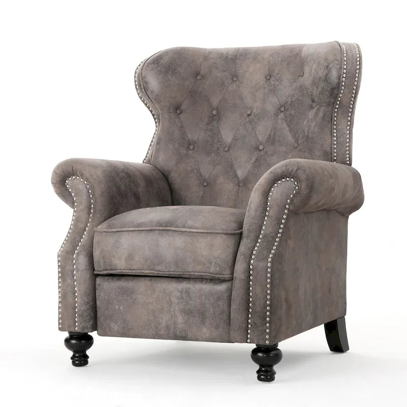 Fauteuil inclinable à dossier capitonné et accoudoirs arrondis, profitez d'un confort cocooning
