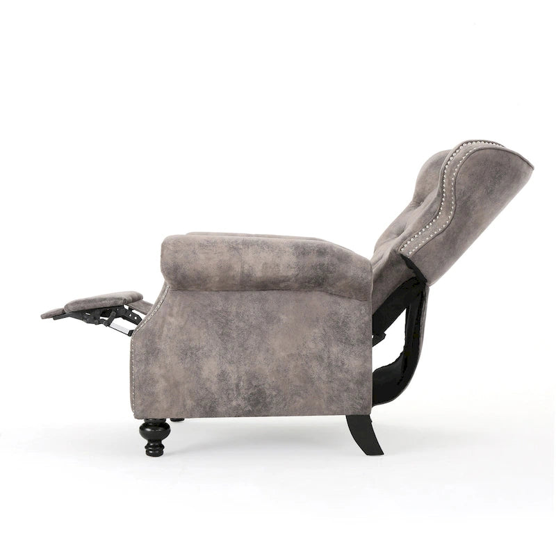 Fauteuil inclinable à dossier capitonné et accoudoirs arrondis, profitez d'un confort cocooning