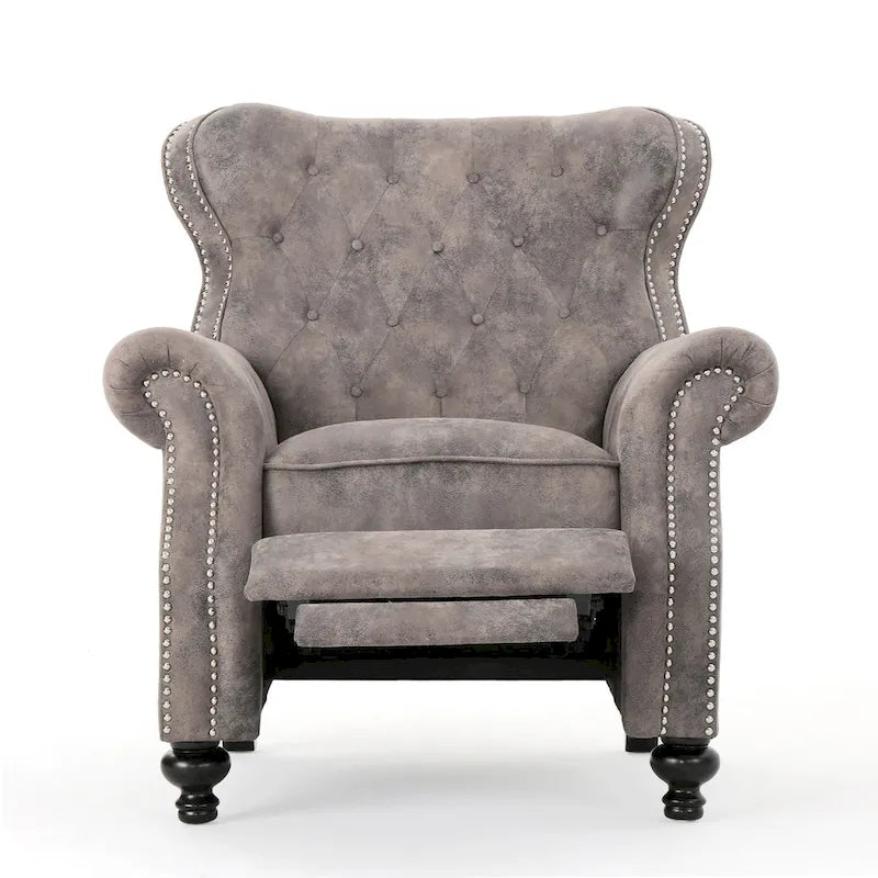 Fauteuil inclinable à dossier capitonné et accoudoirs arrondis, profitez d'un confort cocooning