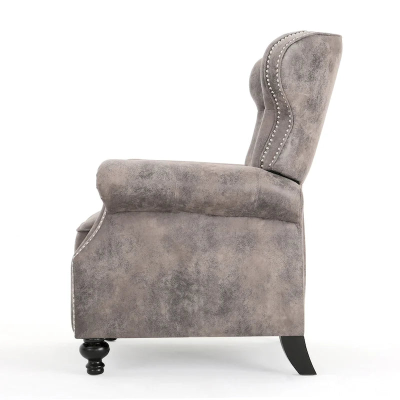 Fauteuil inclinable à dossier capitonné et accoudoirs arrondis, profitez d'un confort cocooning