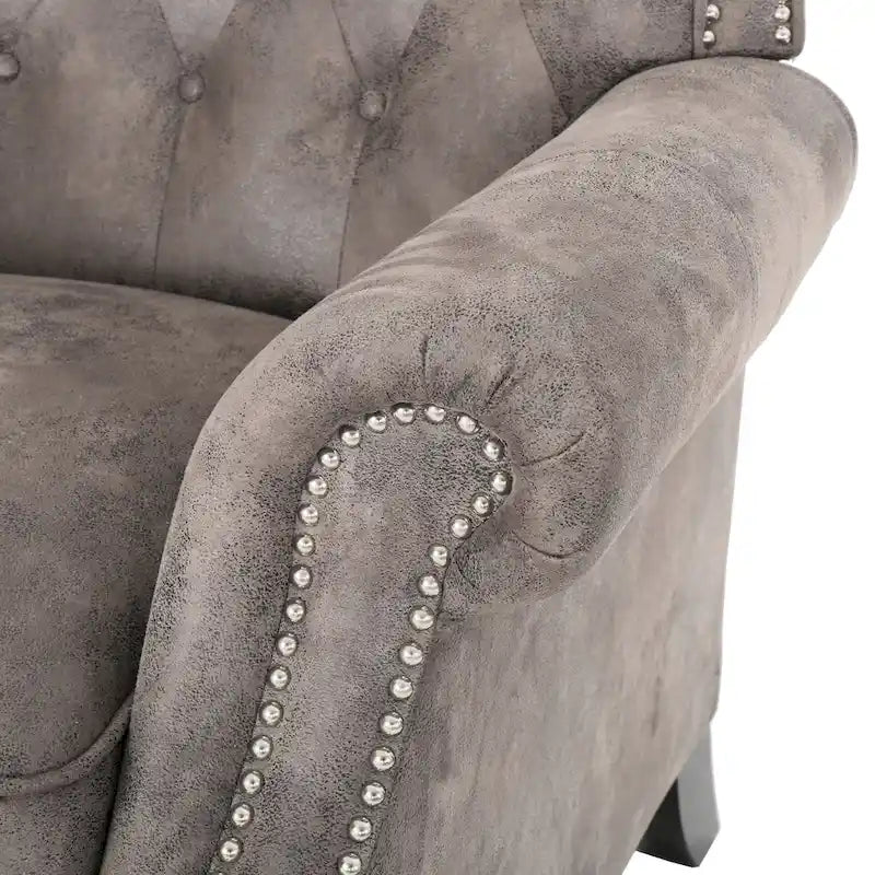 Fauteuil inclinable à dossier capitonné et accoudoirs arrondis, profitez d'un confort cocooning