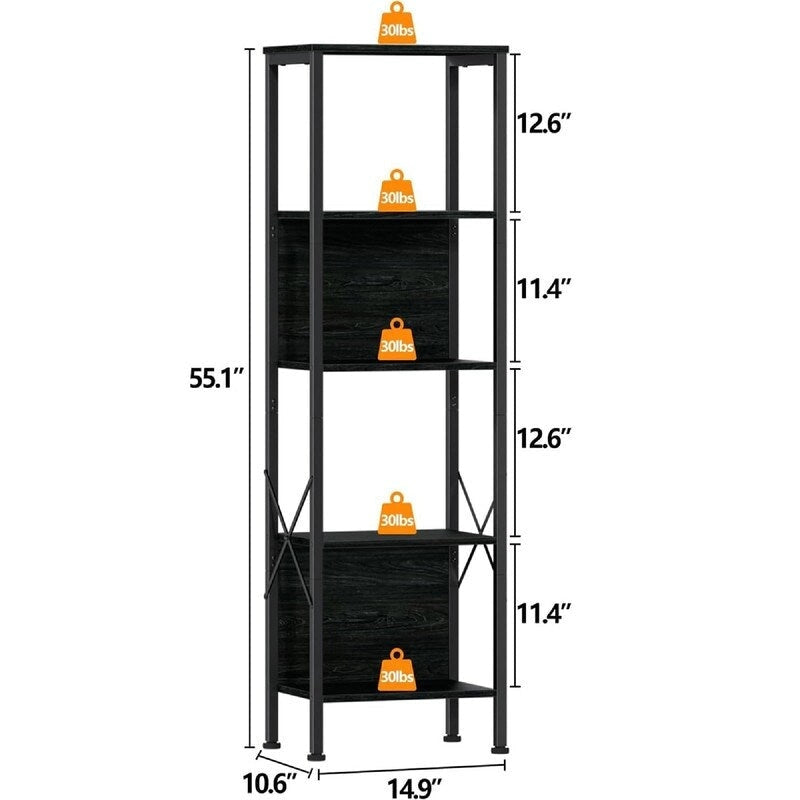 Étagère haute à 5 niveaux - 14.9P x 10.6L x 55.1H