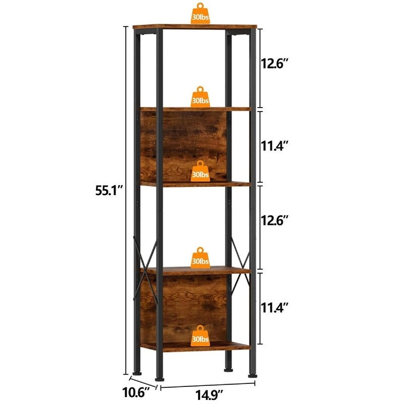 Étagère haute à 5 niveaux - 14.9P x 10.6L x 55.1H
