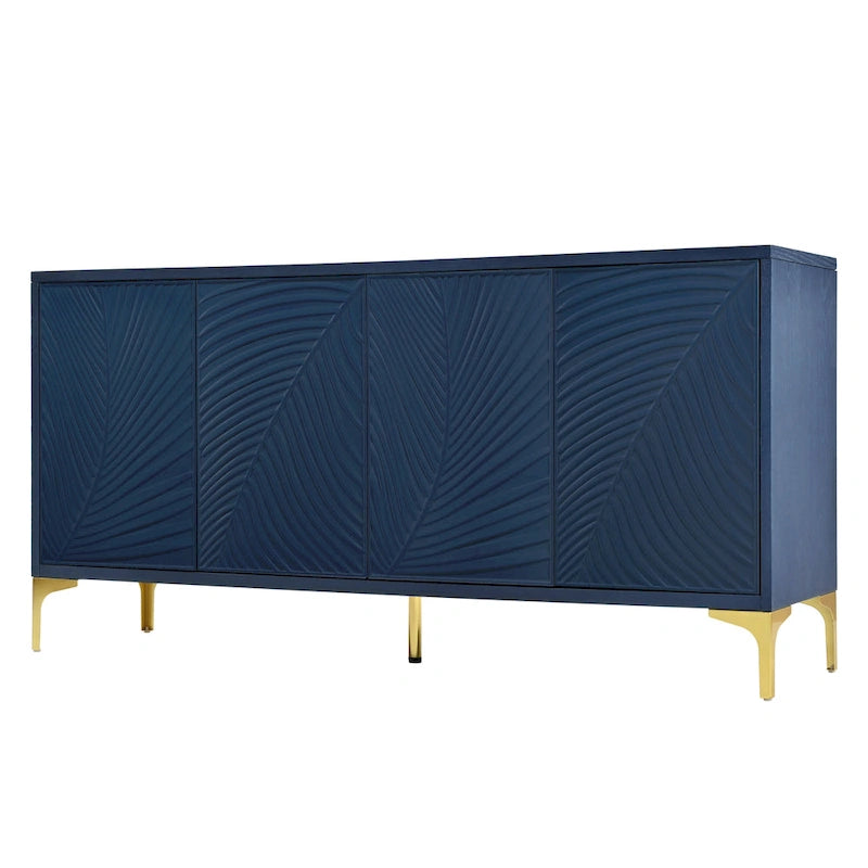 Buffet 4 portes avec texture unique et étagères réglables