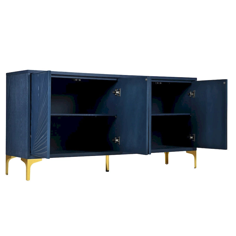 Buffet 4 portes avec texture unique et étagères réglables