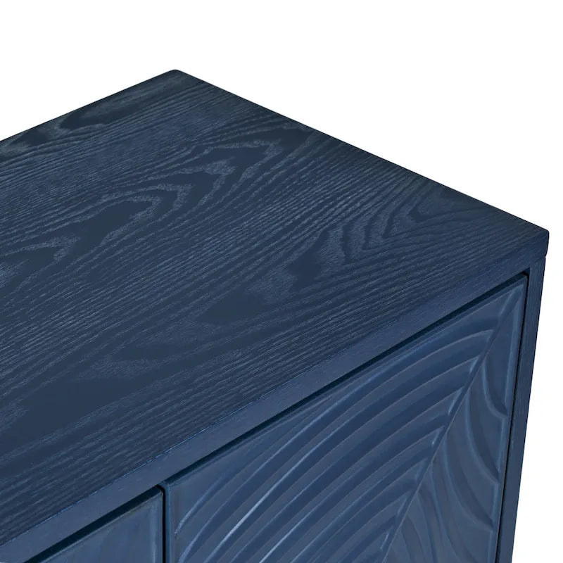 Buffet 4 portes avec texture unique et étagères réglables