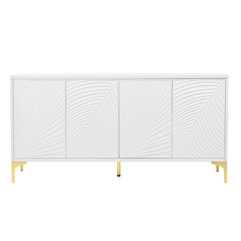 Buffet 4 portes avec texture unique et étagères réglables