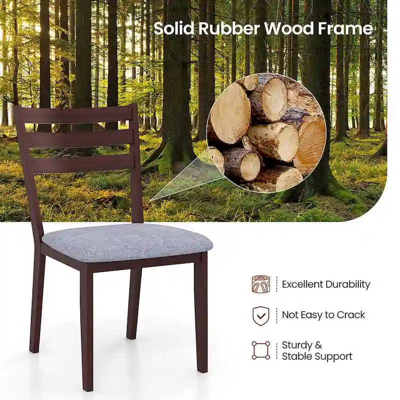 Lot de 4 chaises de salle à manger rembourrées, sans accoudoirs, assise creuse