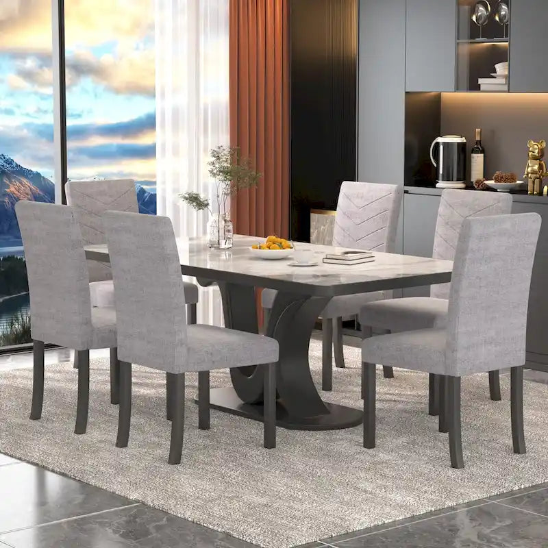 Chaises de salle à manger capitonnées, lot de 6 Chaises de salle à manger capitonnées classiques Parson, chaises Parson modernes 37