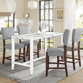 Lot de 4 tabourets de bar Mid-Century Modern, tabourets de comptoir avec dossier, tabourets de bar rembourrés en lin avec pieds en bois massif