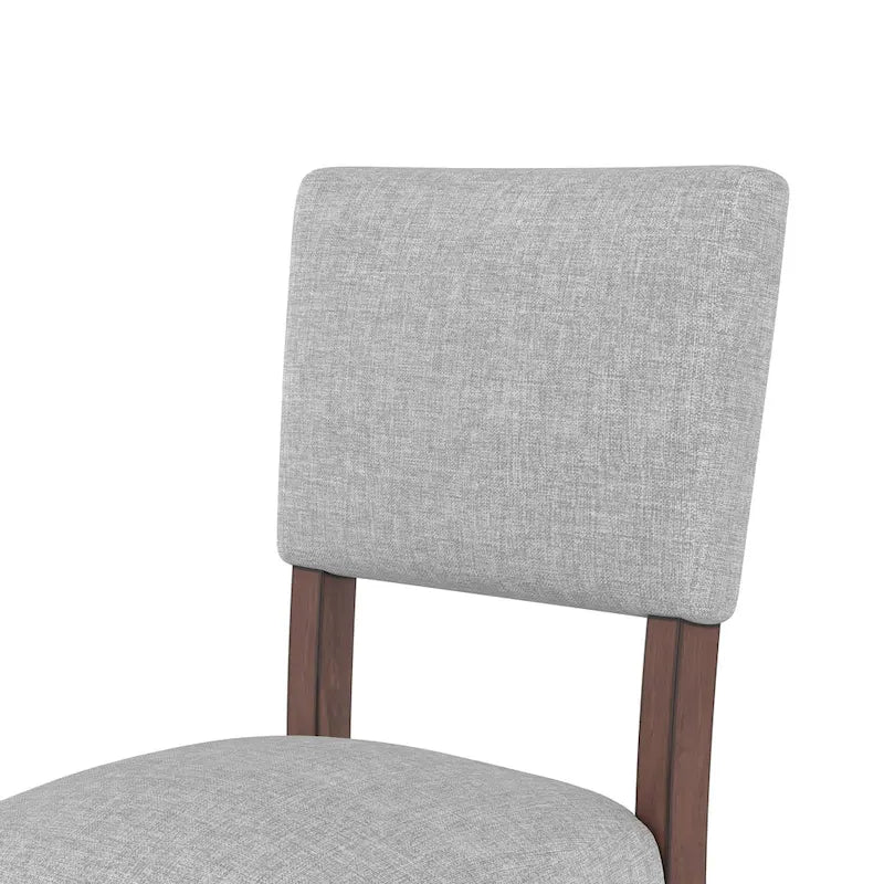 Lot de 4 tabourets de bar Mid-Century Modern, tabourets de comptoir avec dossier, tabourets de bar rembourrés en lin avec pieds en bois massif