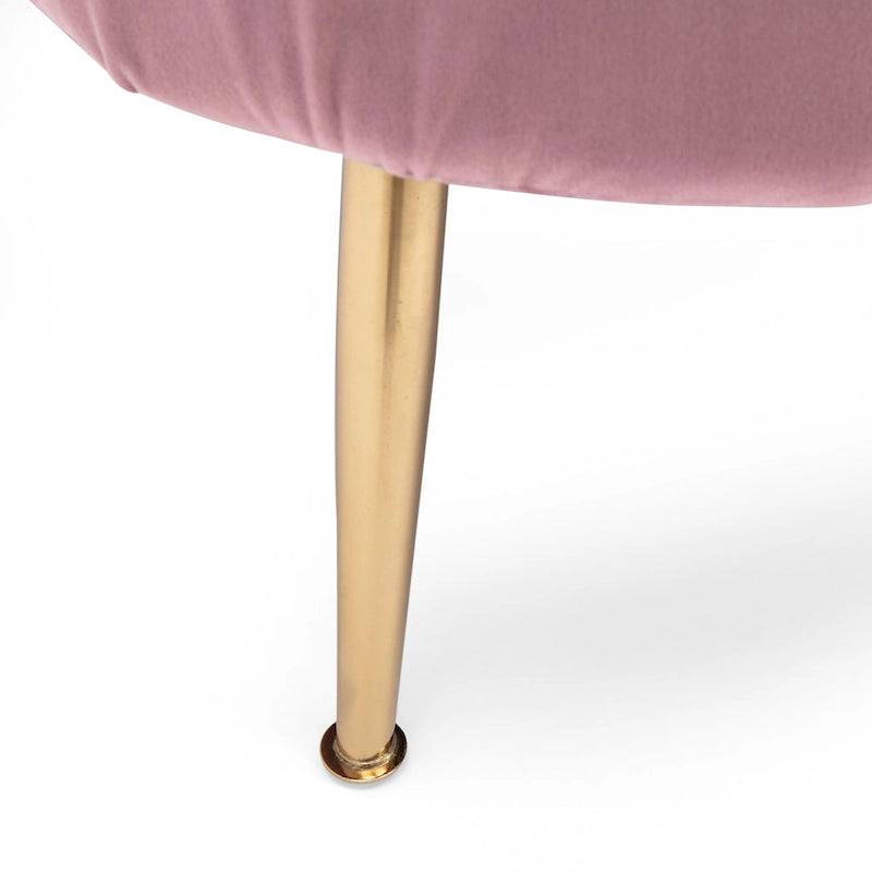 Canapé 3 places matelassé en velours avec pieds en métal