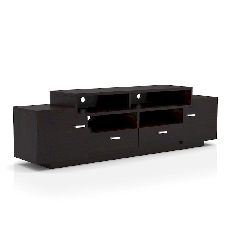 Meuble TV contemporain en bois de 70 pouces avec 2 tiroirs