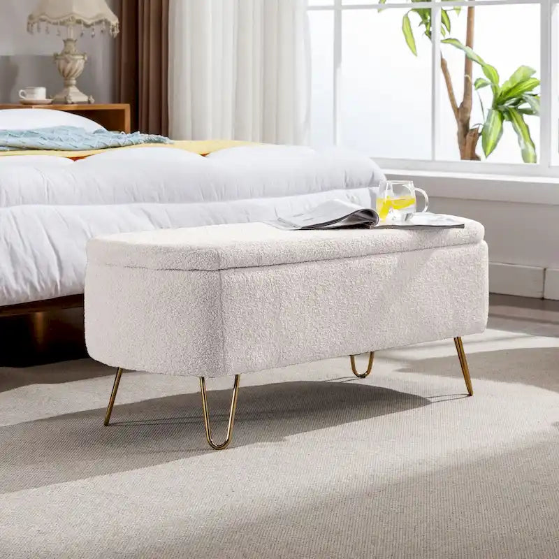 Banc de rangement ottoman pour le bout du lit