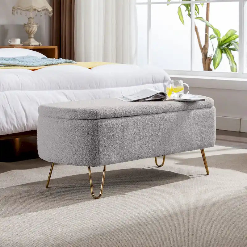Banc de rangement ottoman pour le bout du lit
