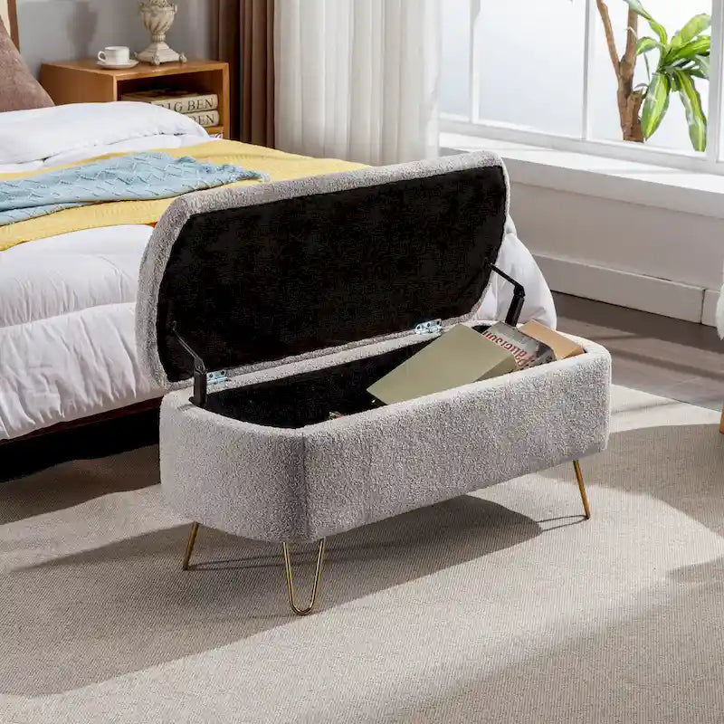 Banc de rangement ottoman pour le bout du lit