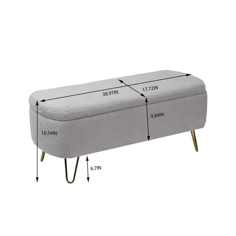 Banc de rangement ottoman pour le bout du lit