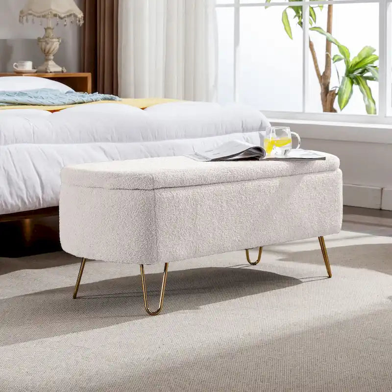 Banc de rangement ottoman pour le bout du lit