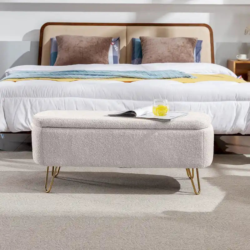 Banc de rangement ottoman pour le bout du lit