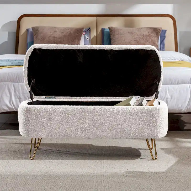 Banc de rangement ottoman pour le bout du lit
