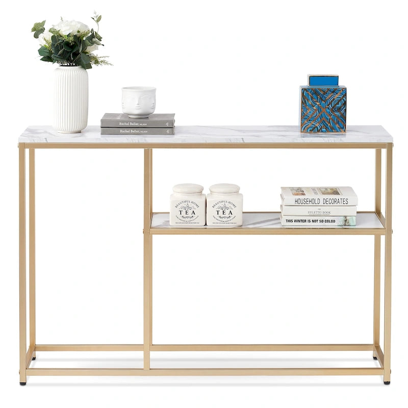Console étroite avec étagère de rangement pour le salon, - 2,29 m x 3,28 m