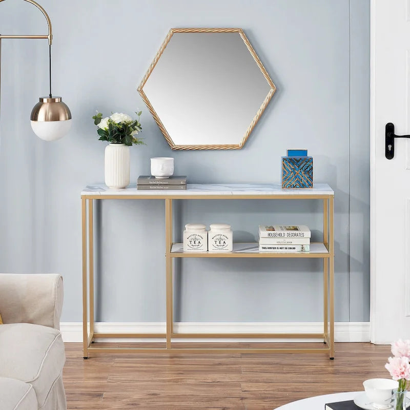 Console étroite avec étagère de rangement pour le salon, - 2,29 m x 3,28 m