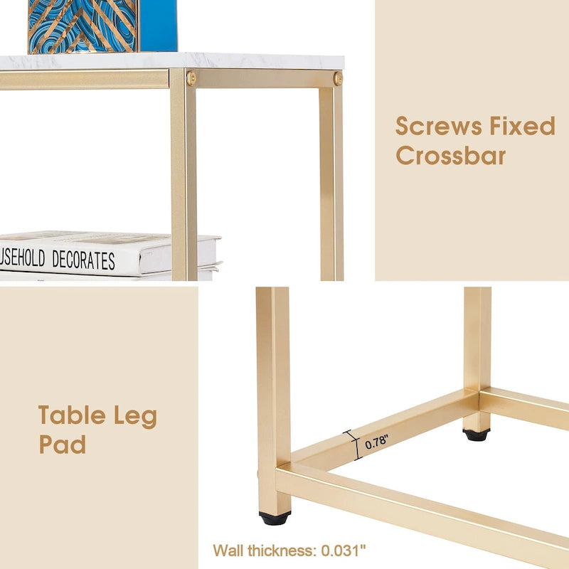 Console étroite avec étagère de rangement pour le salon, - 2,29 m x 3,28 m