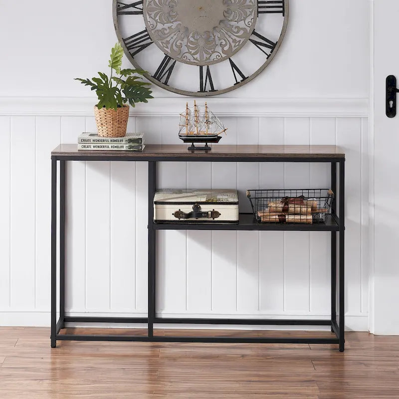Console étroite avec étagère de rangement pour le salon, - 2,29 m x 3,28 m