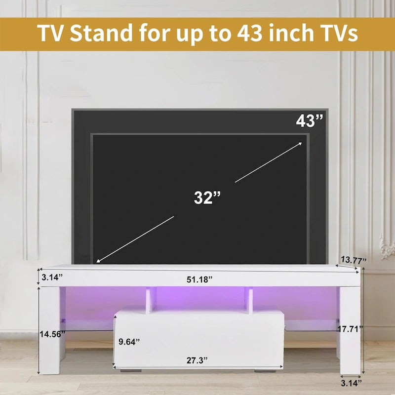 Télévision LED moderne de 51 pouces avec rangement