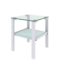 Table à thé à deux niveaux en verre, petite table ronde, table d'angle, table d'appoint de salon