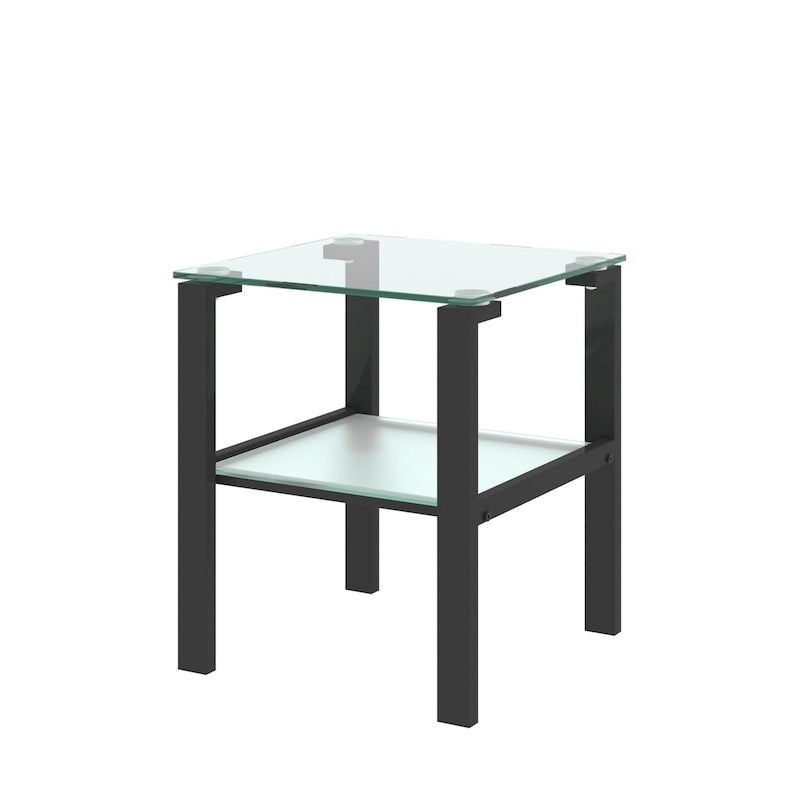 Table à thé à deux niveaux en verre, petite table ronde, table d'angle, table d'appoint de salon