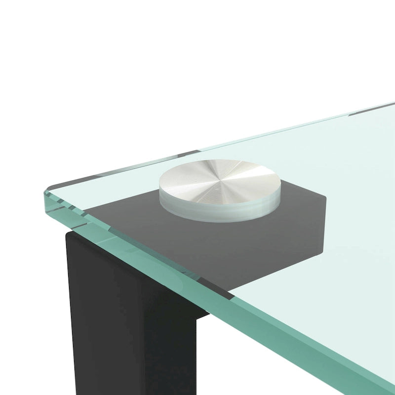 Table à thé à deux niveaux en verre, petite table ronde, table d'angle, table d'appoint de salon