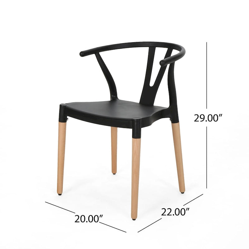 Chaises de salle à manger modernes à pieds en bois (lot de 2)