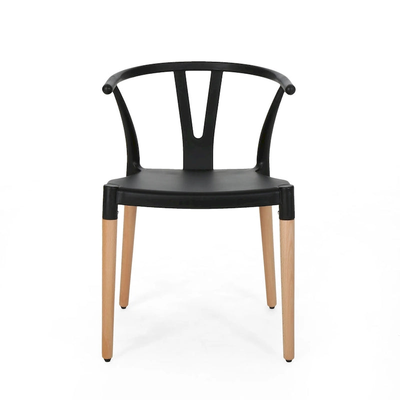 Chaises de salle à manger modernes à pieds en bois (lot de 2)