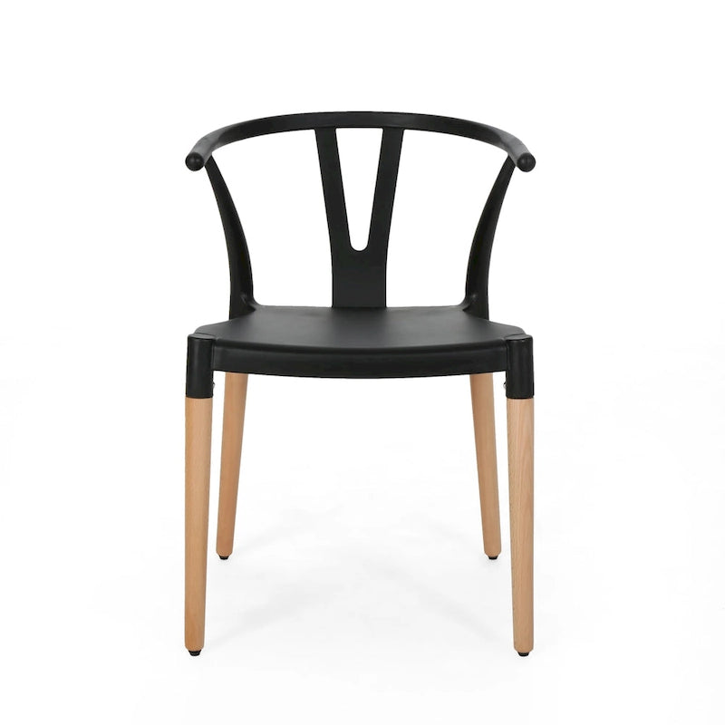 Chaises de salle à manger modernes à pieds en bois (lot de 2)