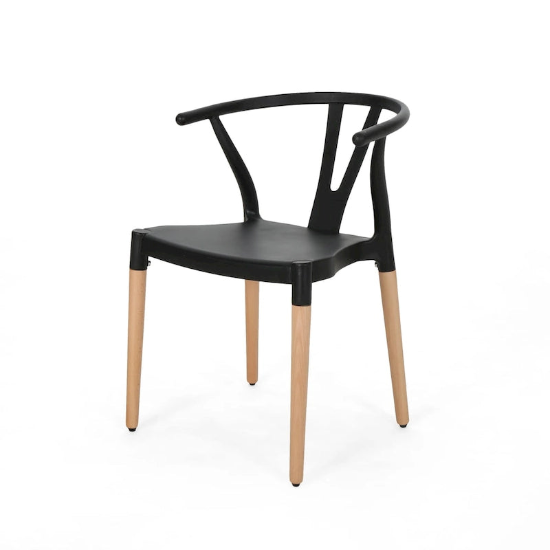Chaises de salle à manger modernes à pieds en bois (lot de 2)