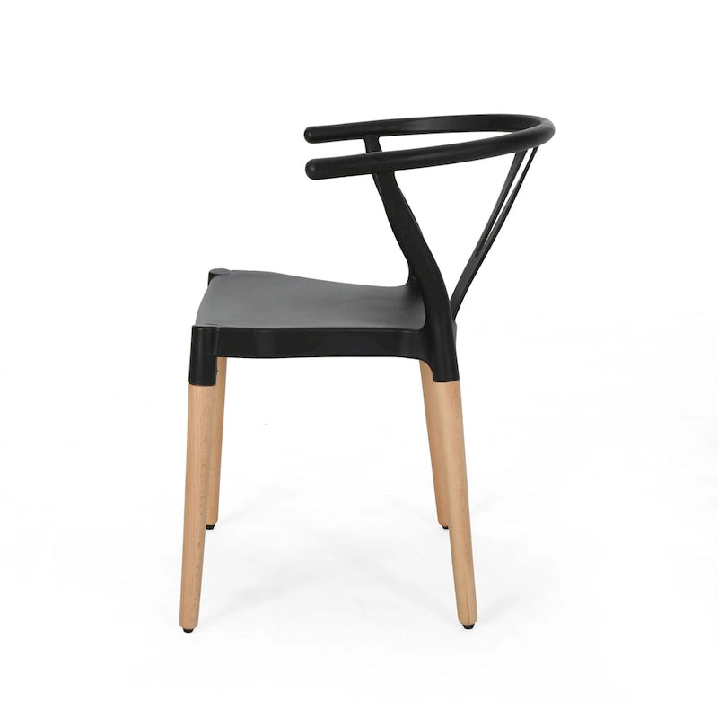 Chaises de salle à manger modernes à pieds en bois (lot de 2)