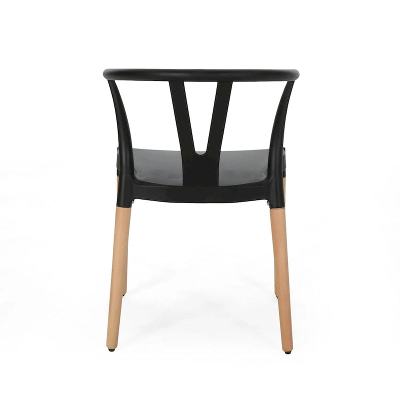 Chaises de salle à manger modernes à pieds en bois (lot de 2)