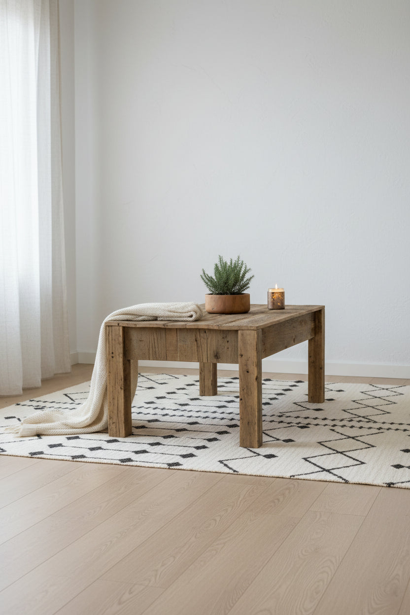 Natural Unfinished Open Floor Coffee Table