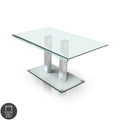 Table à manger en métal/verre Silvertone de 59 pouces