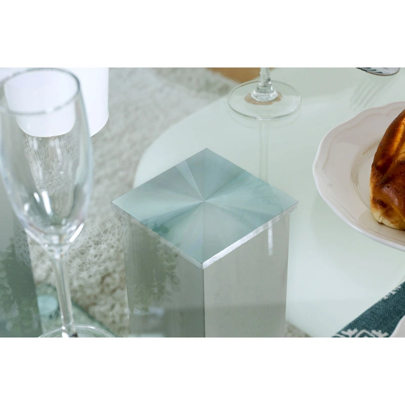 Table à manger en métal/verre Silvertone de 59 pouces